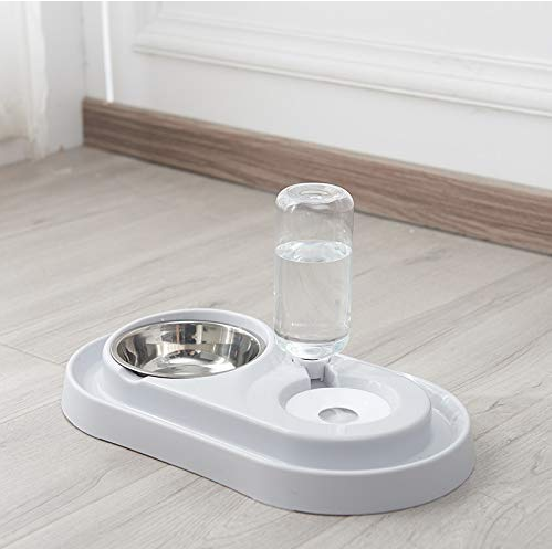 Stainless Steel Pet Bowls with Automatic Water Bottle