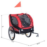 Foldable Pet Bike Trailer Dog Cat Travel Bicycle Carrier, Red