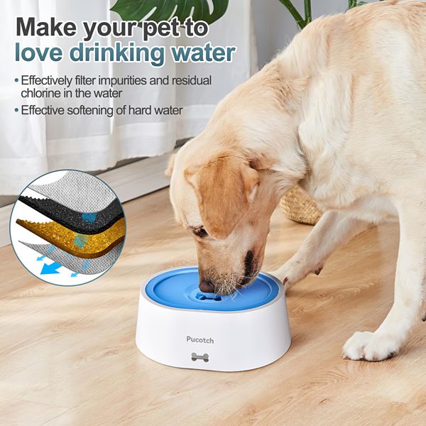 Dog Water Bowl No Spill 2L/70oz Spill Proof Dog Water Bowl ,BPA Free