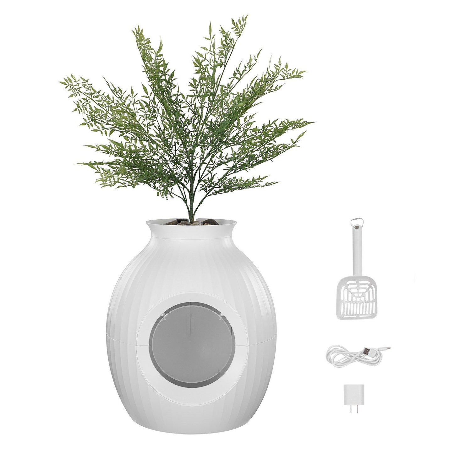 Odor-Free Plant Cat Litter Box Hidden Cat Litter Box with Artificial Plant