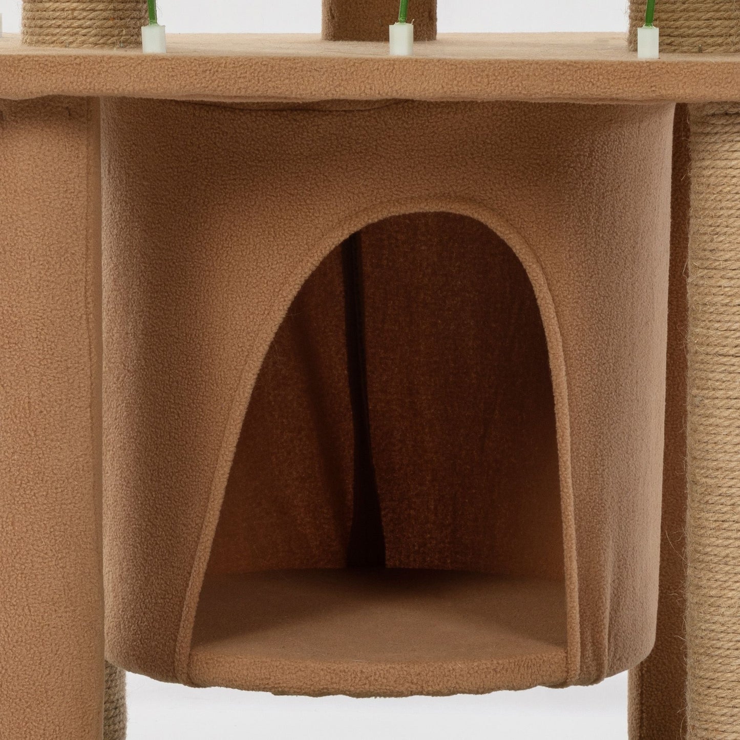 Cat Tree with Artificial Leaves, Cat Condo and Scratching Post