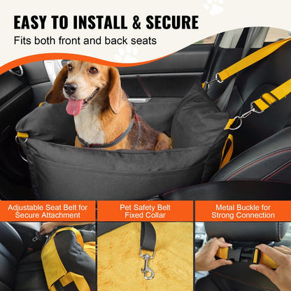 Dog Booster Car Seat Pet Car Seat for Small Dog up to 25lbs Black