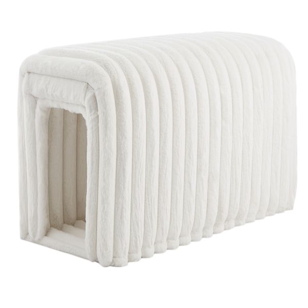 Ottoman Storage Bench Corduroy Bench Cat's nest to hide For the Living Room, Entryway and Bedroom