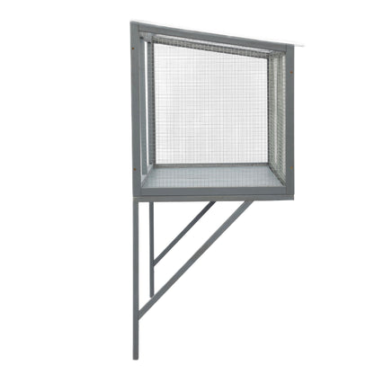 Cat Window Catio, Cat Outdoor Enclosure with Sun Sheet Roof, Dark Gray