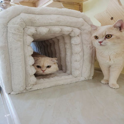 Ottoman Storage Bench Corduroy Bench Cat's nest to hide For the Living Room, Entryway and Bedroom