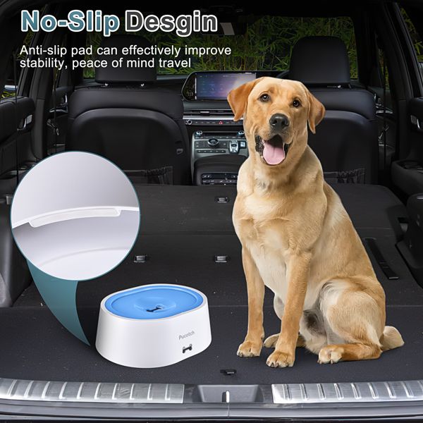 Dog Water Bowl No Spill 2L/70oz Spill Proof Dog Water Bowl ,BPA Free