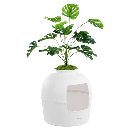 Odor-Free Plant Cat Litter Box Hidden Cat Litter Box with Artificial Plant