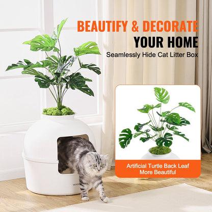 Odor-Free Plant Cat Litter Box Hidden Cat Litter Box with Artificial Plant