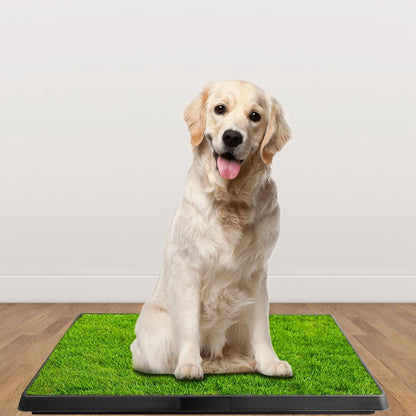 25"×20" Dog Toilet Indoor Puppy Training Pad, Dog Potty Pet Training Grass Mat, Removable Waste Tray for Easier Clean Up, Artificial Turf