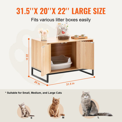 Cat Litter Box Enclosure Hidden Litter Box Furniture 31.5"L x 20"W x 22"H