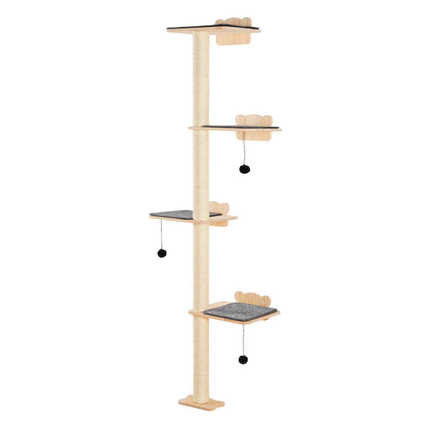 Wall Mounted Cat Shelves Tree with Platform Tree-Shaped Cat Furniture Set