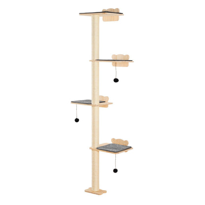 Wall Mounted Cat Shelves Tree with Platform Tree-Shaped Cat Furniture Set