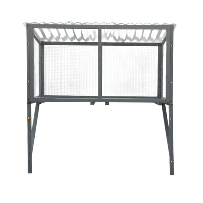 Cat Window Catio, Cat Outdoor Enclosure with Sun Sheet Roof, Dark Gray