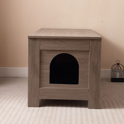 Cat Litter Box Enclosure, Litter Box Furniture Hidden with Barn Door