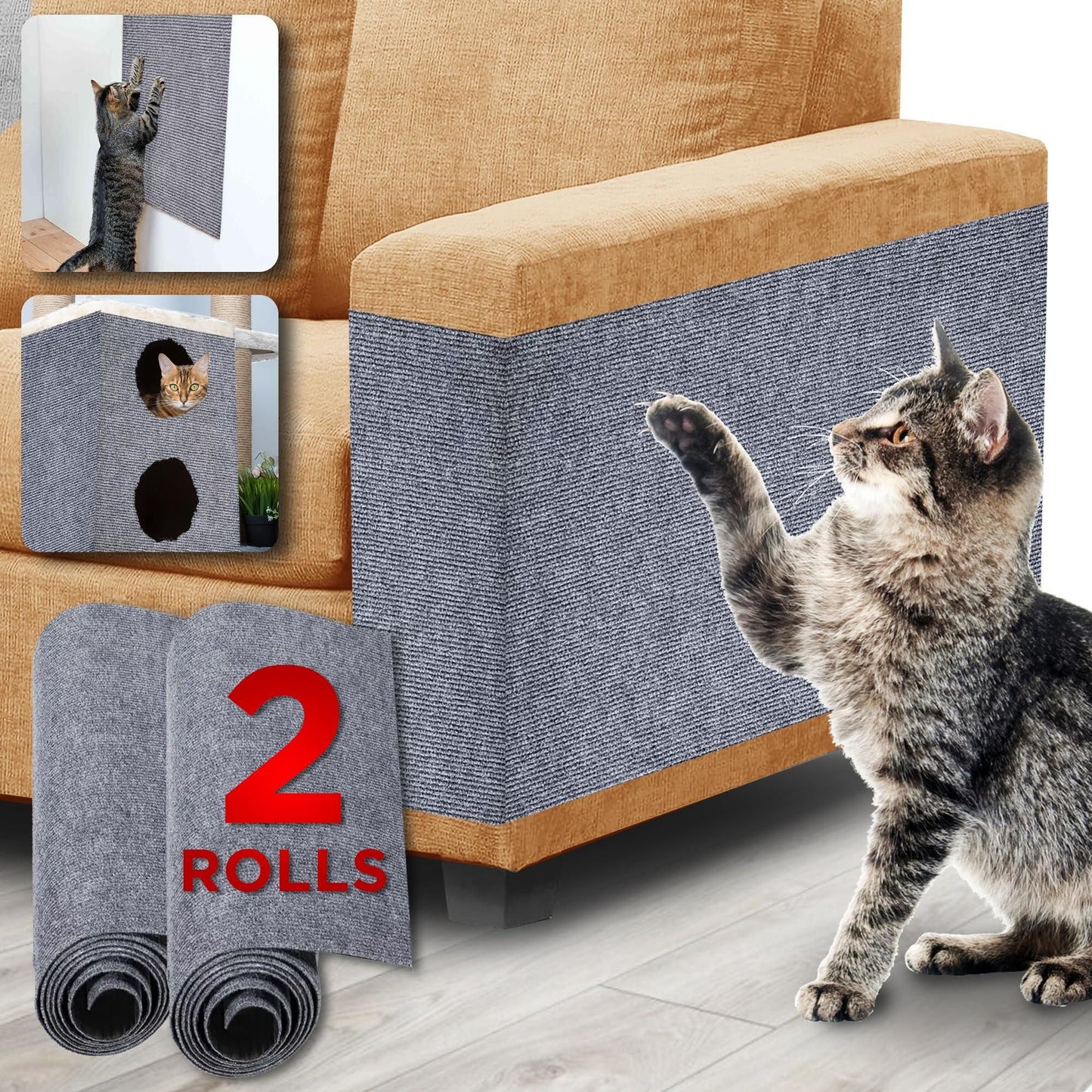 Cat Scratch Deterrent 2 Pcs Furniture Protectors for Sofa Doors Clear Couch Protectors from Cats Scratching Anti Cat Scratch