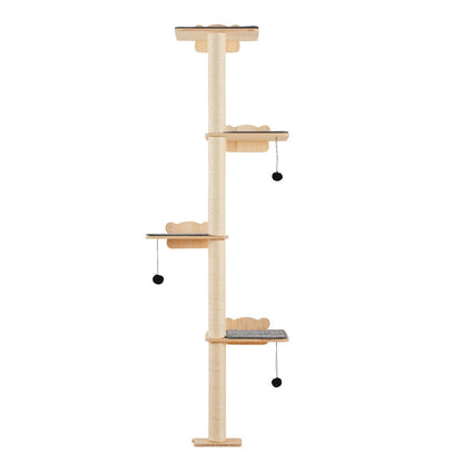 Wall Mounted Cat Shelves Tree with Platform Tree-Shaped Cat Furniture Set