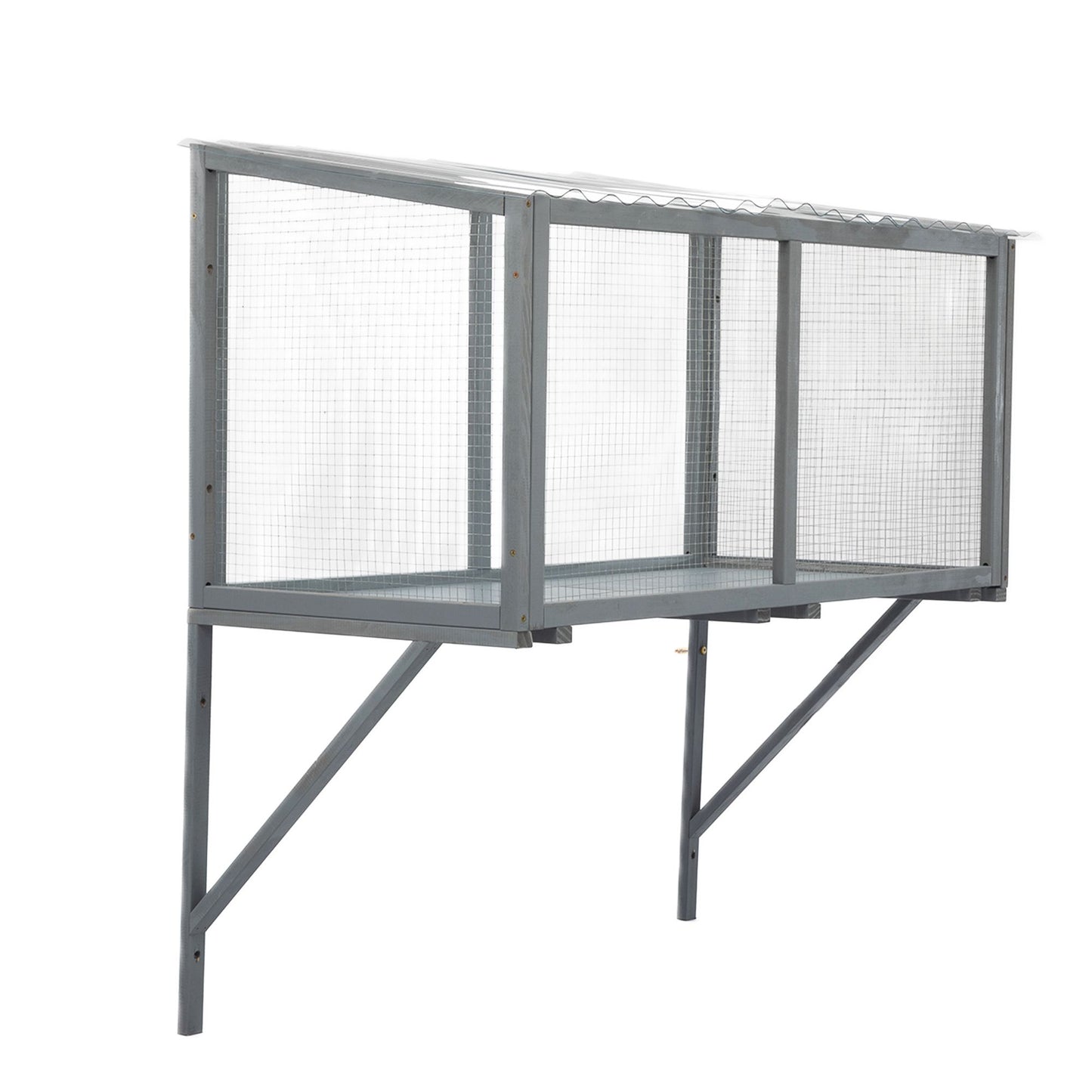 Cat Window Catio, Cat Outdoor Enclosure with Sun Sheet Roof, Dark Gray