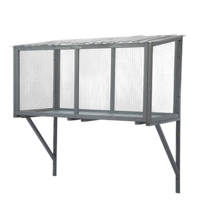 Cat Window Catio, Cat Outdoor Enclosure with Sun Sheet Roof, Dark Gray