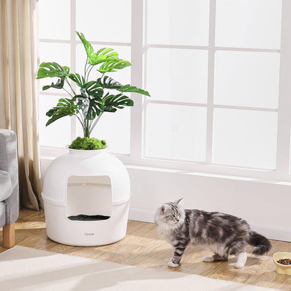 Odor-Free Plant Cat Litter Box Hidden Cat Litter Box with Artificial Plant